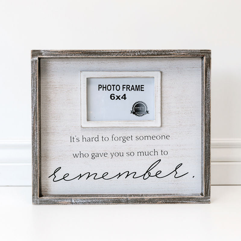 14" X 12" X 1.5" Wood Photo Frame (It's Hard To Forget Someone...)(4X6)