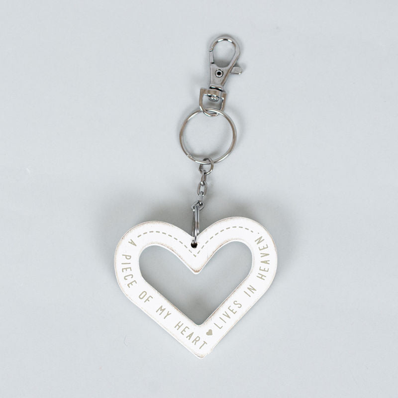 2.75" X 2.5" X .25" Reversible Wood Keychain (Peace Heart)
