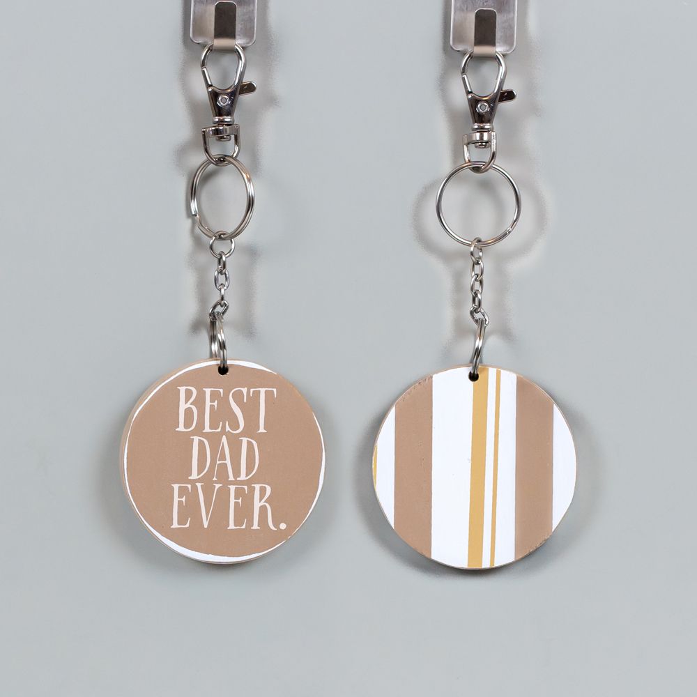 3x3x.5 Round Wood Keychain (BEST DAD)