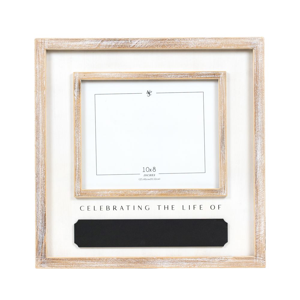 16x16x1.5 Wood Scallop Photo Frame (CELEBRATING) (10x8)
