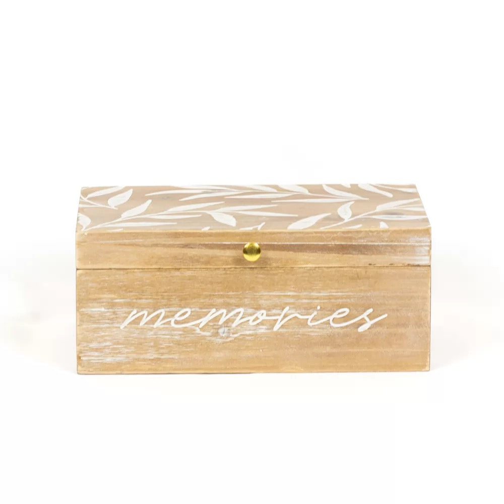 Natural Wood Nested Boxes (ALWAYS/MEMORIES) Set of 2