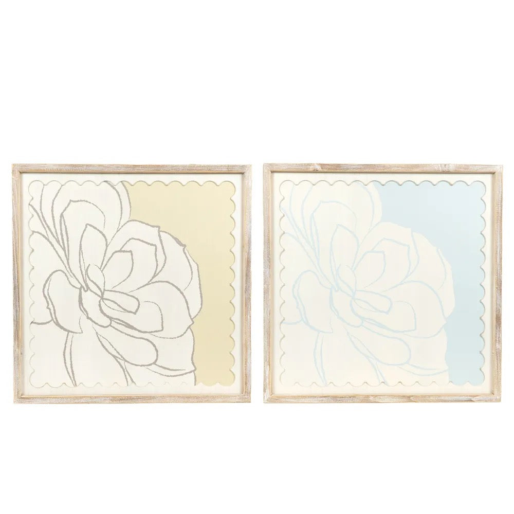 24x24x1.5 Reversible Wood Framed Sign (SUCCULENT)