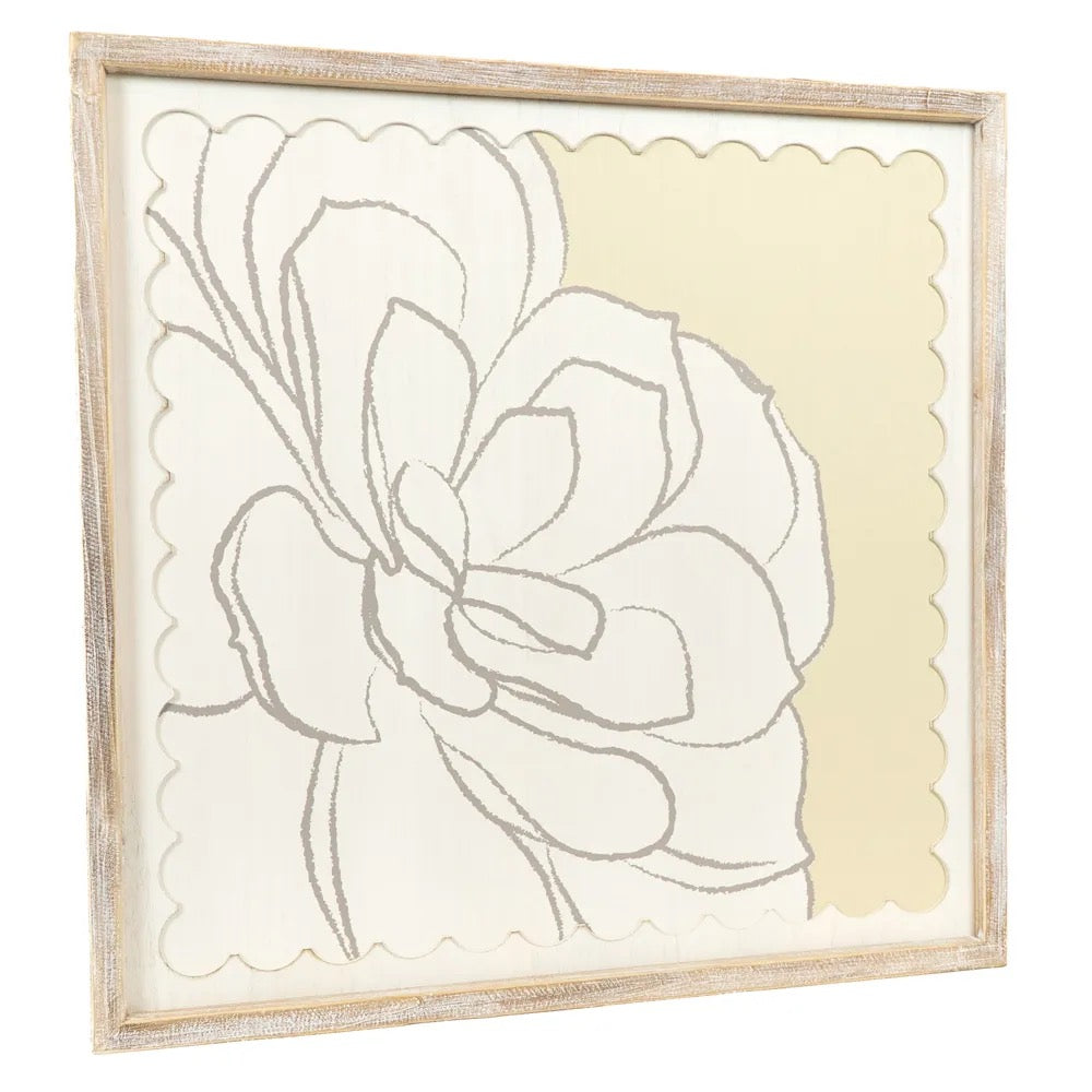 24x24x1.5 Reversible Wood Framed Sign (SUCCULENT)