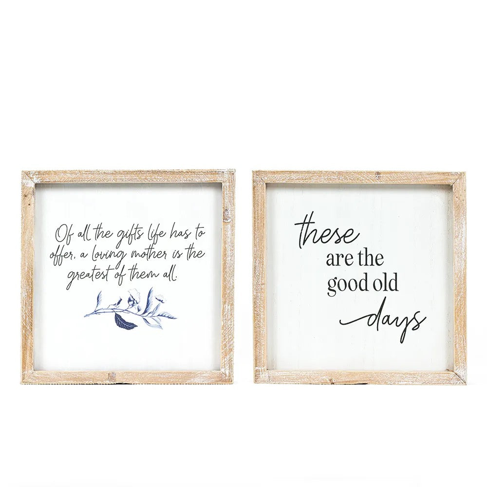 10x10x1.5 Reversible Wood Framed Sign (DAYS/GIFTS)