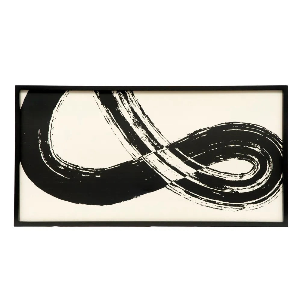 24x47x1.5 Reversible Wood Framed Sign (&/LEAVES) Black/White