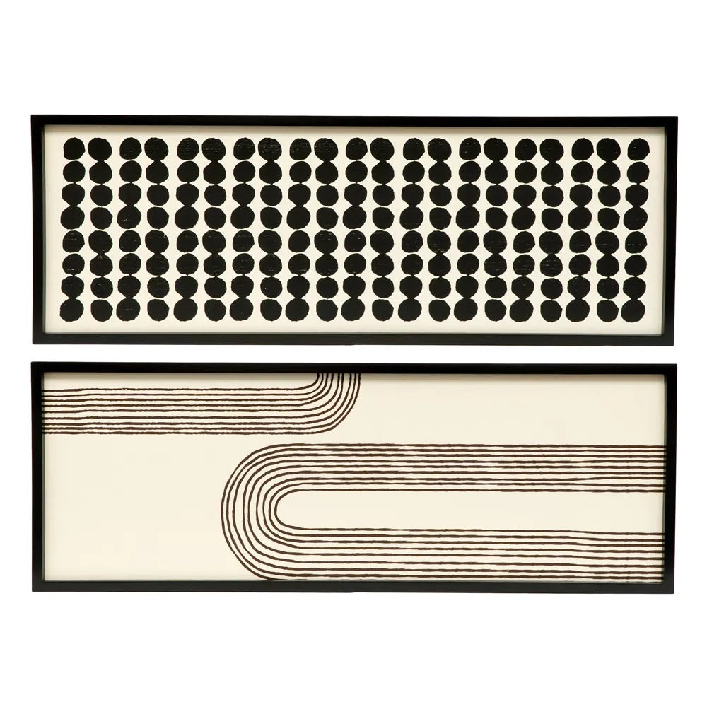 47x17x1.5 Reversible Wood Framed Sign (ARCH/DOTS) White/Black