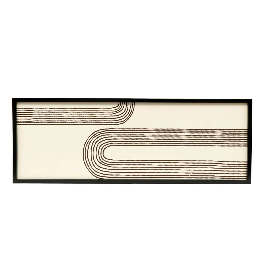 47x17x1.5 Reversible Wood Framed Sign (ARCH/DOTS) White/Black