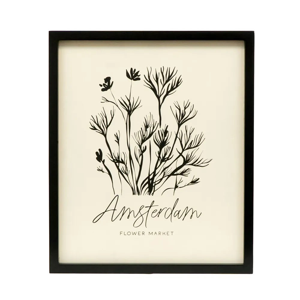 17x20x1.5 Reversible Wood Framed Sign (AMSTERDAM) White/Black