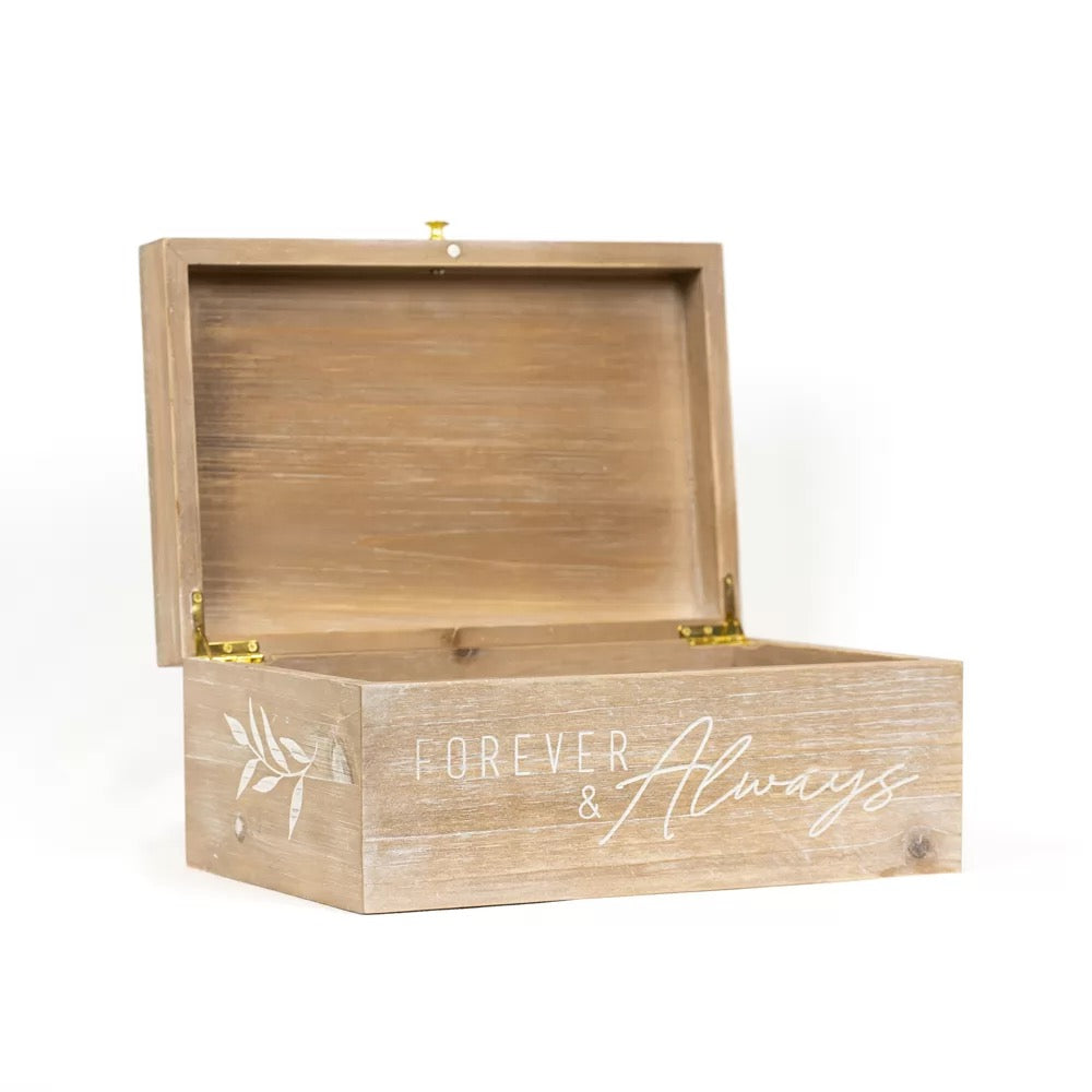 Natural Wood Nested Boxes (ALWAYS/MEMORIES) Set of 2