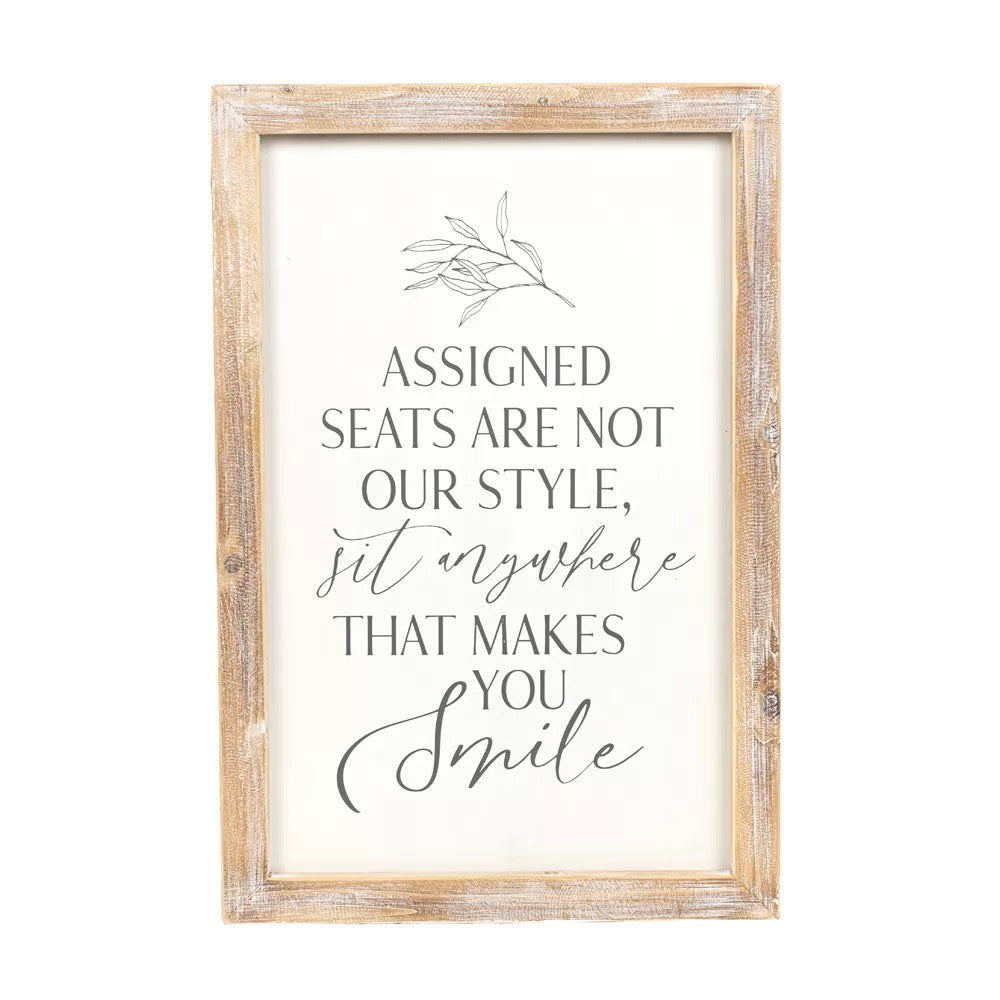 16" X 24" X 2" Reversible Wood Framed Sign (Smile/Journey) White/Gray