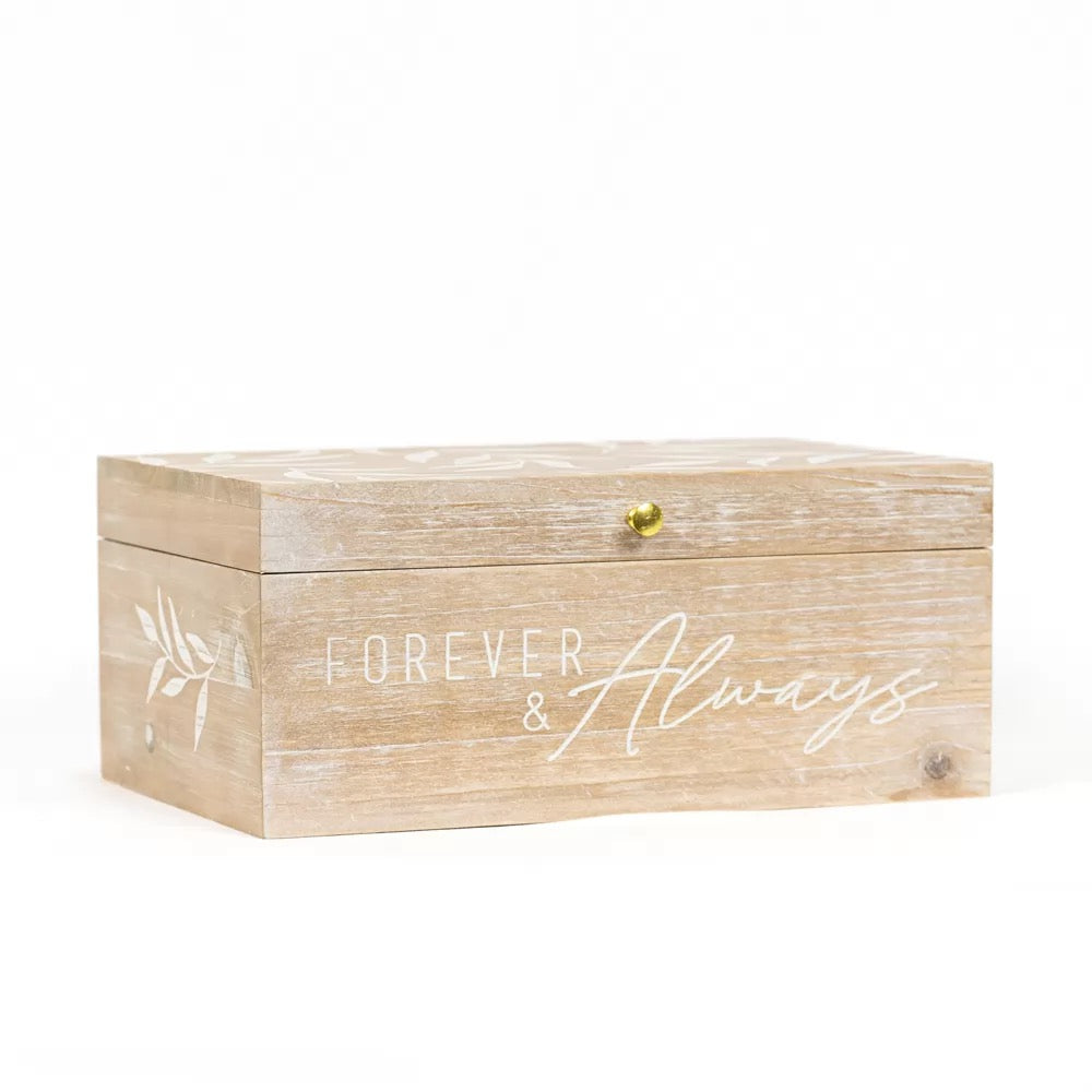 Natural Wood Nested Boxes (ALWAYS/MEMORIES) Set of 2