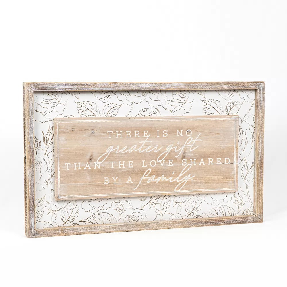 Reversible Wood Framed Sign (Family/ Gift) Natural/White 24.5" X 14.5" X 1.5"