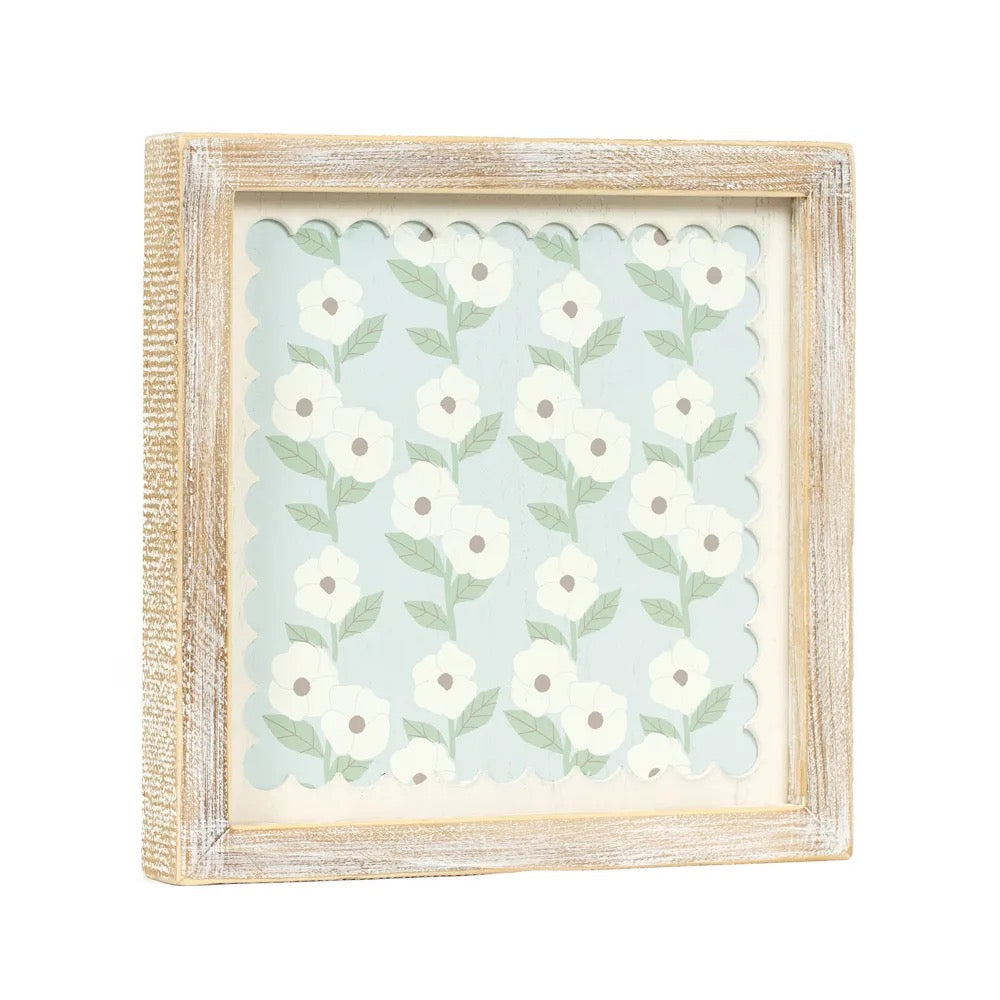 10x10x1.5 Reversible Wood Framed Sign (FLOWER)