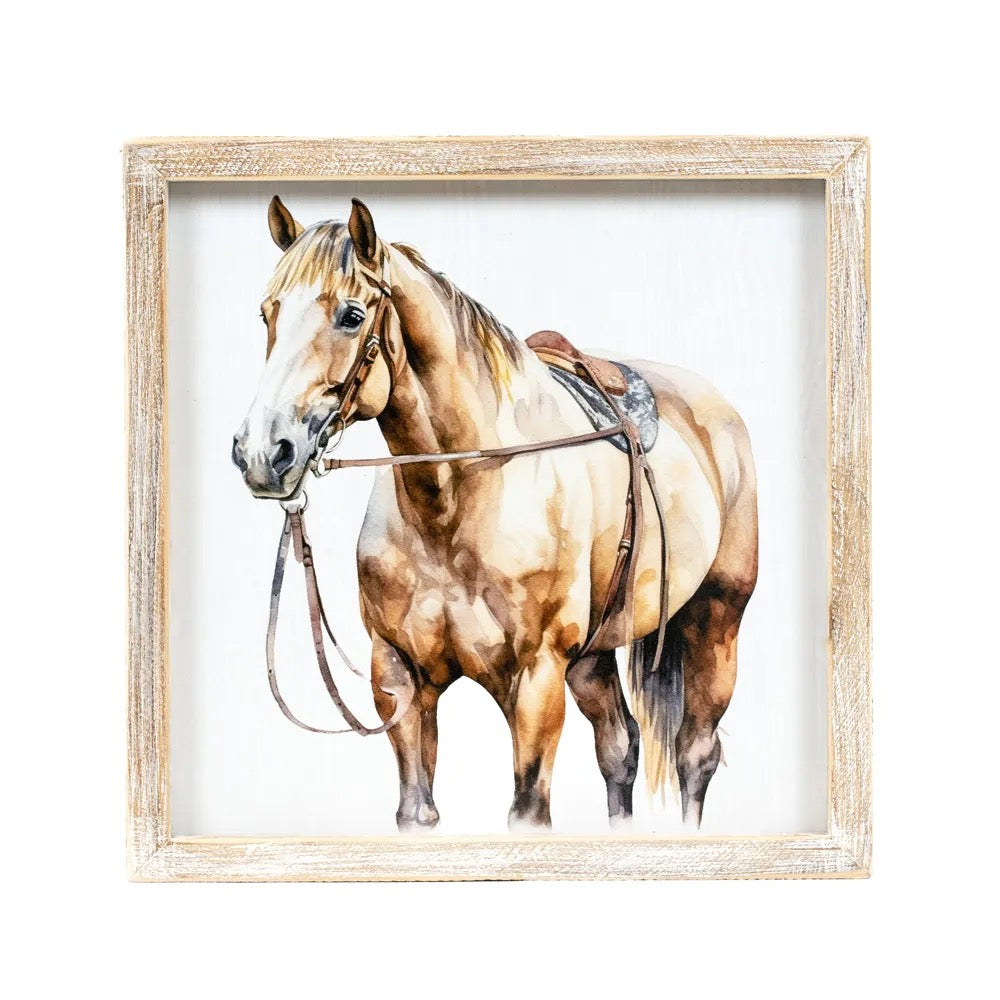 10x10x1.5 Reversible Wood Framed Sign (HORSE)