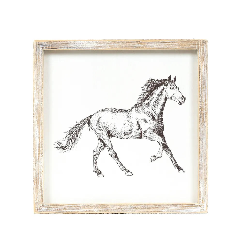 10x10x1.5 Reversible Wood Framed Sign (HORSE)