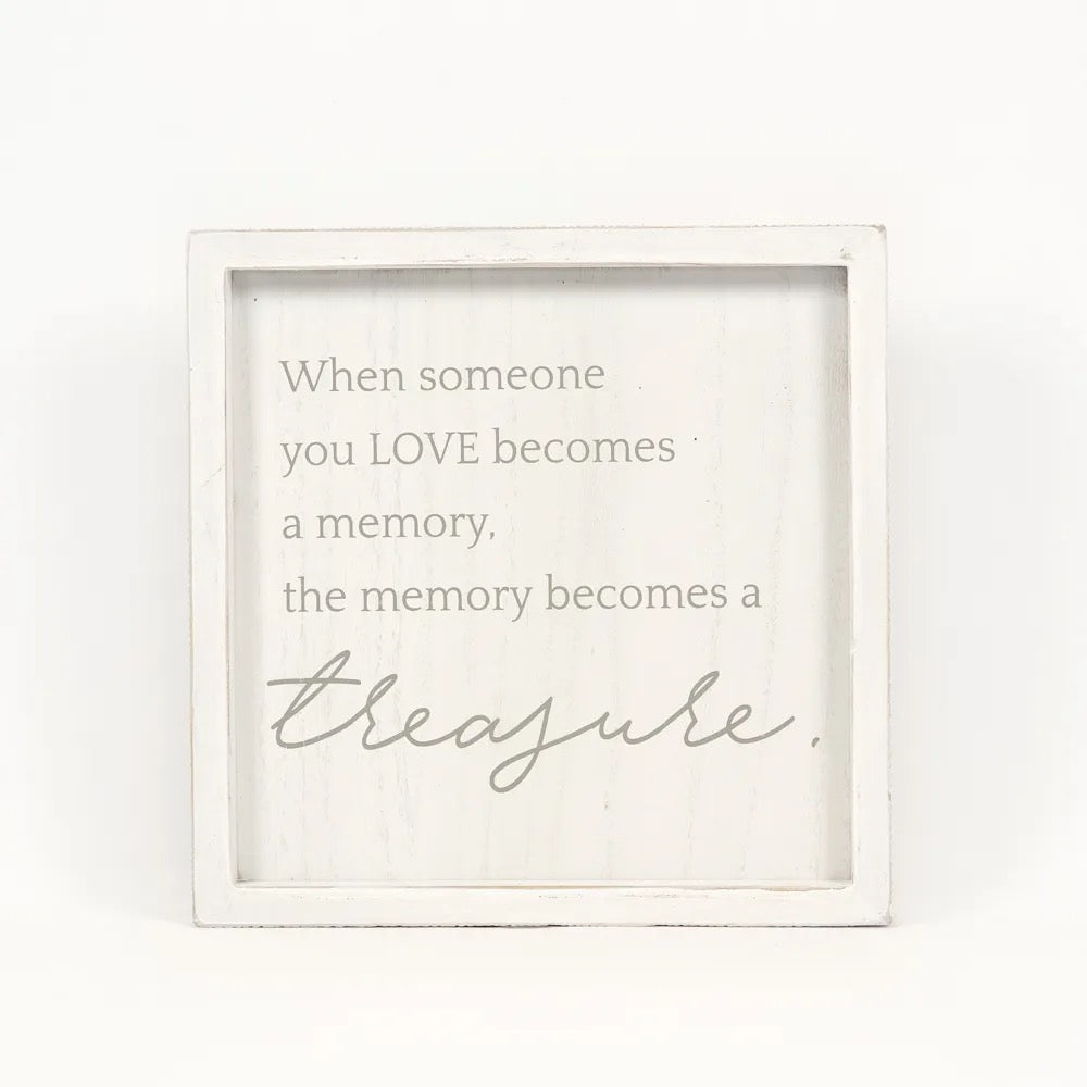 10" X 10" X 1.5" Wood Framed Sign (When Someone You Love Becomes...) White/Gray