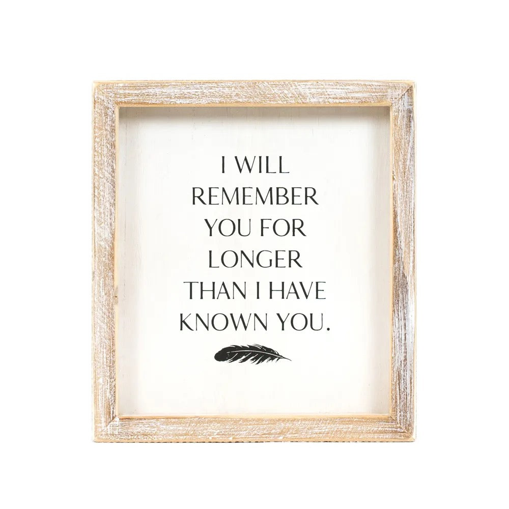 7x8x1.5 Wod Framed Sign (REMEMBER) White/Black