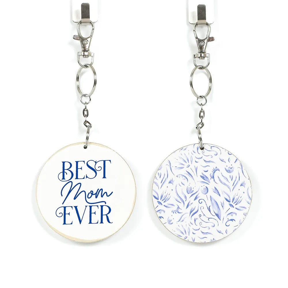 3x3x.5 Reversible Wood Keychain (BEST MOM)