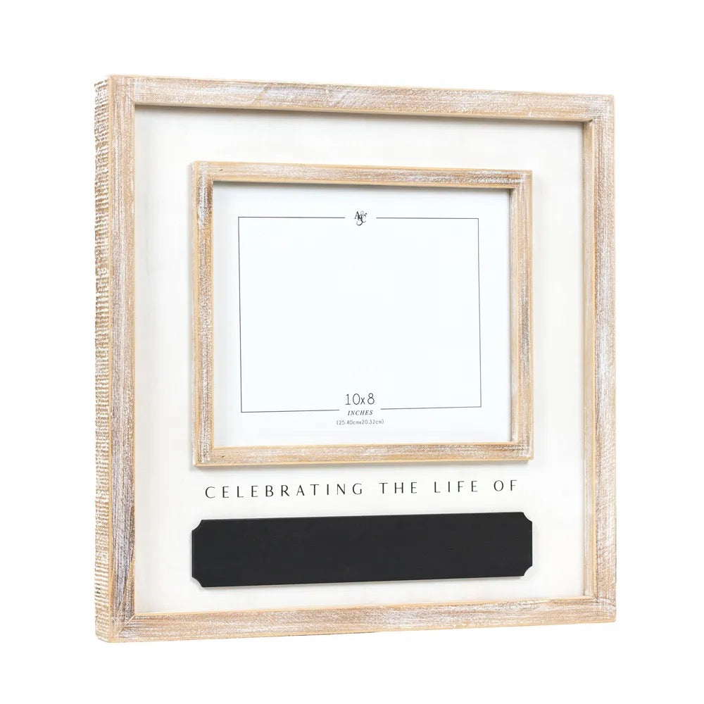16x16x1.5 Wood Scallop Photo Frame (CELEBRATING) (10x8)