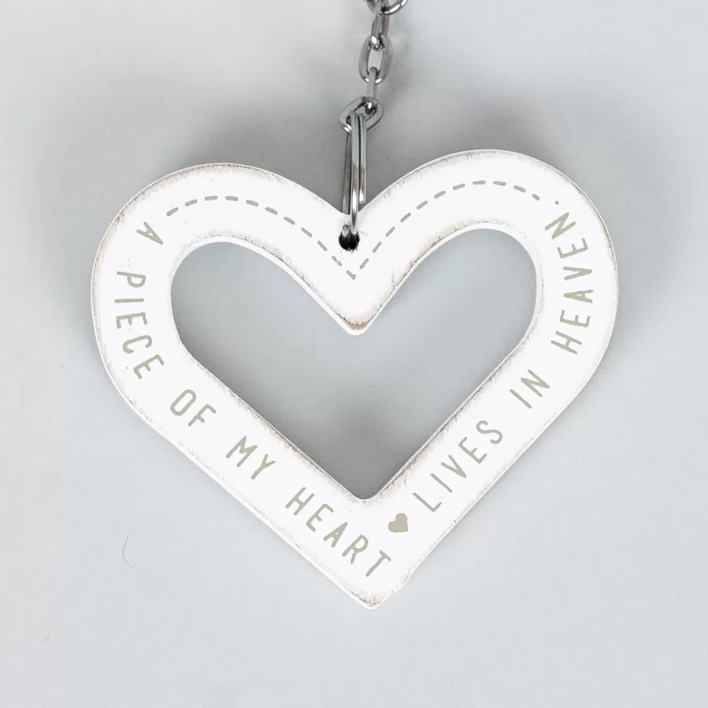 2.75" X 2.5" X .25" Reversible Wood Keychain (Peace Heart)