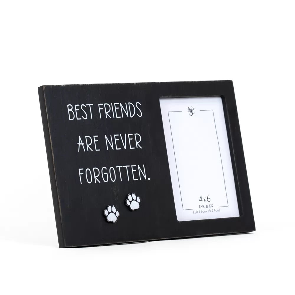 10.25" X 7" X .75" Wood Photo Framed (Best Friends Are Never Forgotten) Black/White