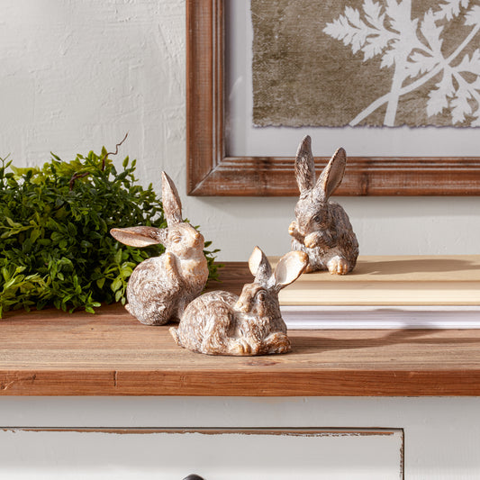 Rabbit (Set of 3) 3.75"H, 5"H, 5.25"H